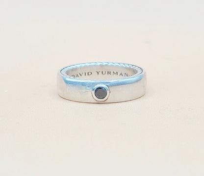 David Yurman Streamline Black Diamond Band Ring  AYW Luxury #