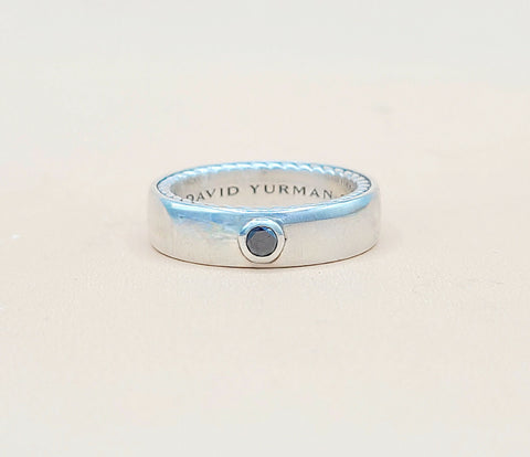  David Yurman Steamline Black Diamond Band Ring