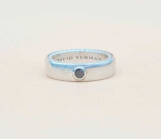  David Yurman Steamline Black Diamond Band Ring