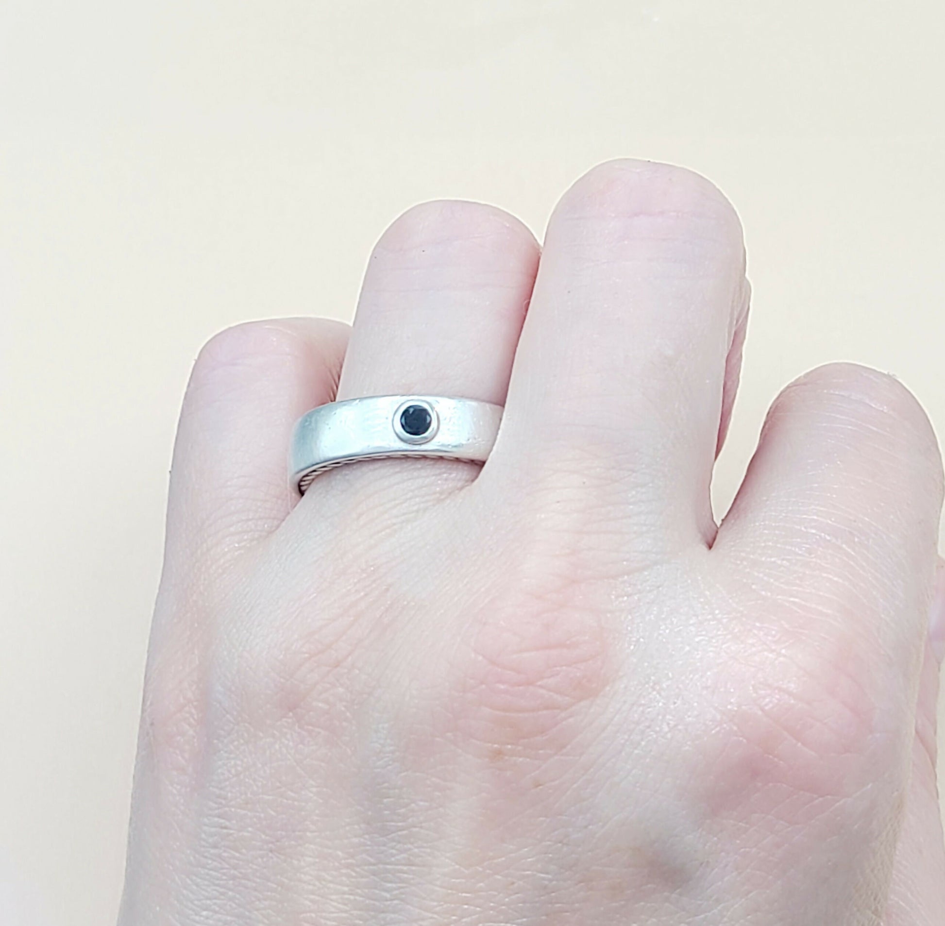 David Yurman Streamline Black Diamond Band Ring  AYW Luxury #