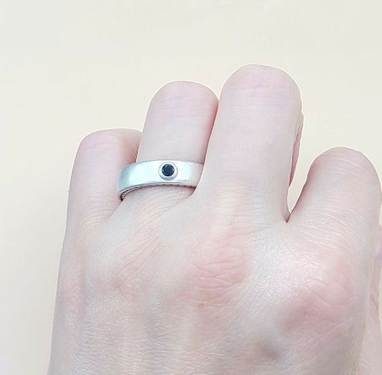  David Yurman Steamline Black Diamond Band Ring