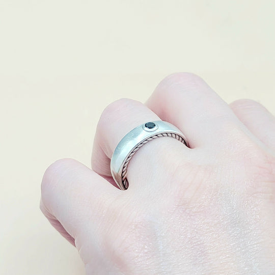  David Yurman Steamline Black Diamond Band Ring
