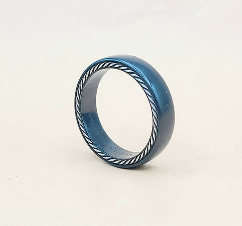  David Yurman Steamline-Black Titanium Band-Ring