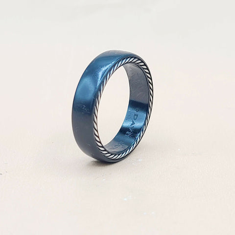  David Yurman Steamline-Black Titanium Band-Ring