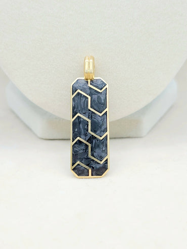 David Yurman Streamline Ingot Amulet With Forged Carbon in 18k Gold, 43mm