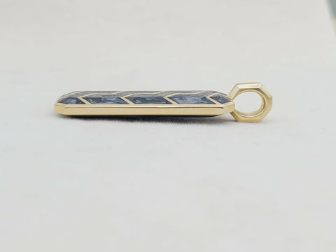 side view of David Yurman Streamline Ingot Amulet With Forged Carbon in 18k Gold, 43mm