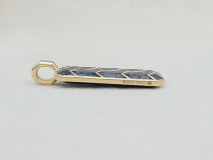 hallmark of David Yurman Streamline Ingot Amulet With Forged Carbon in 18k Gold, 43mm