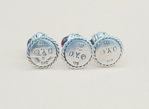  David Yurman Vintage Thoroughbred Garnet Tuxedo Shirt Buttons Studs Set of 3