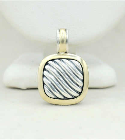  David-Yurman-Thoroughbred-Silver & 18k Pendant-Enhancer