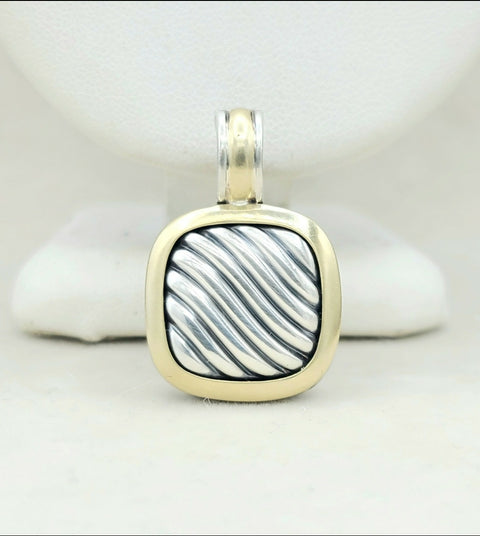  David-Yurman-Thoroughbred-Silver & 18k Pendant-Enhancer