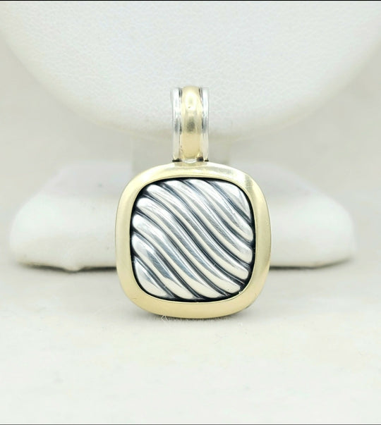  David-Yurman-Thoroughbred-Silver & 18k Pendant-Enhancer