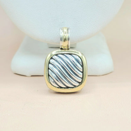  David-Yurman-Thoroughbred-Silver & 18k Pendant-Enhancer