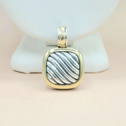  David-Yurman-Thoroughbred-Silver & 18k Pendant-Enhancer