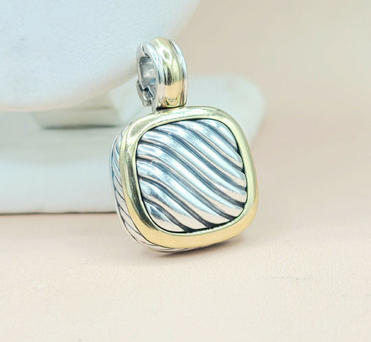  David-Yurman-Thoroughbred-Silver & 18k Pendant-Enhancer