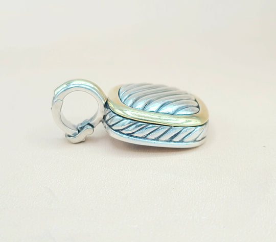  David-Yurman-Thoroughbred-Silver & 18k Pendant-Enhancer