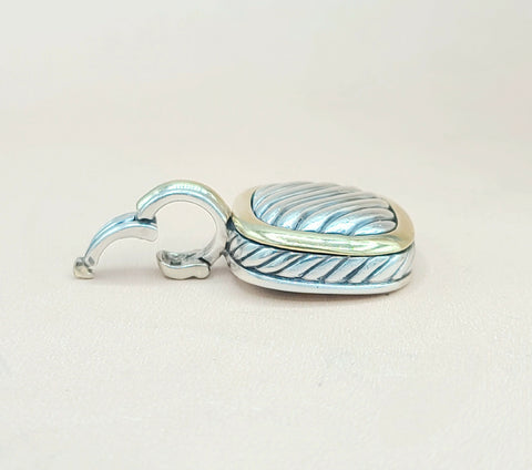  David-Yurman-Thoroughbred-Silver & 18k Pendant-Enhancer