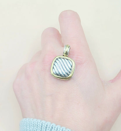  David-Yurman-Thoroughbred-Silver & 18k Pendant-Enhancer