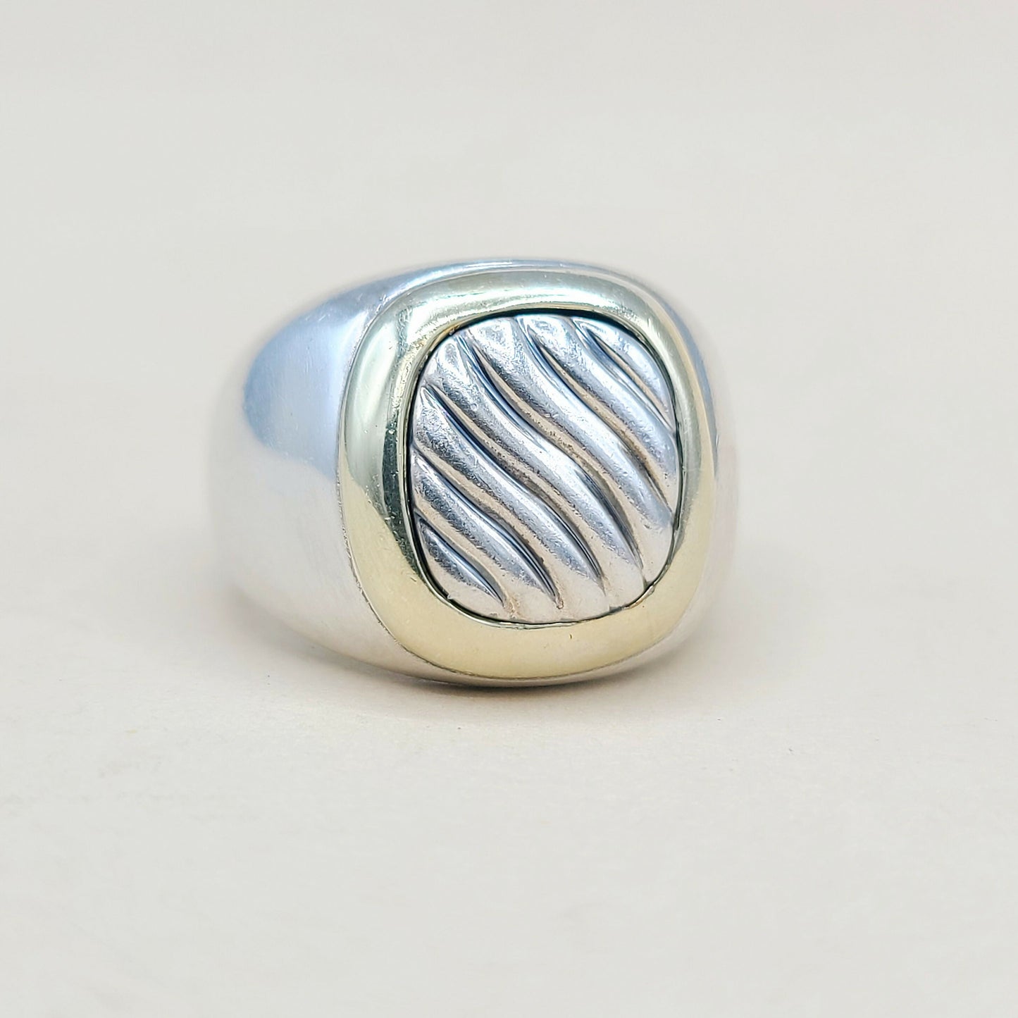 David Yurman Thoroughbred Signet Ring With Gold