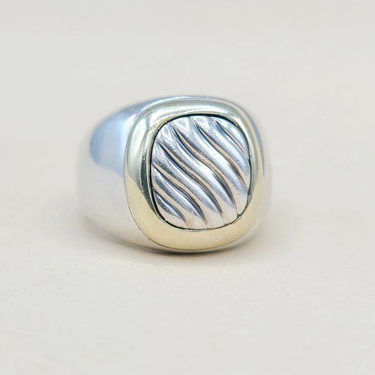 David Yurman Thoroughbred Signet Ring With Gold