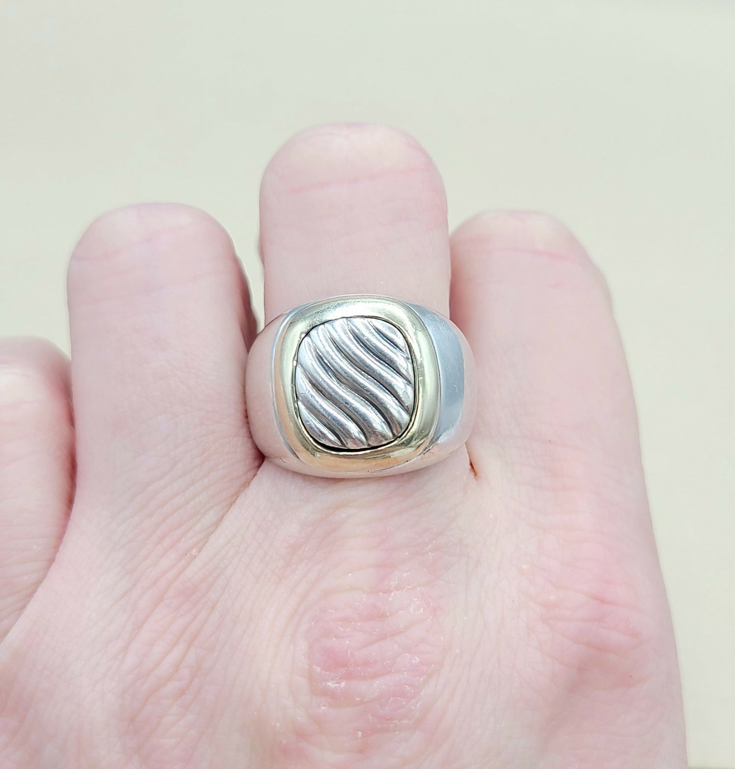 David Yurman Thoroughbred Signet Ring With Gold