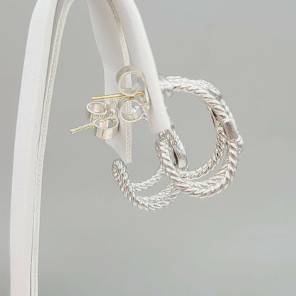 David Yurman Three Row Confetti Earrings With Diamonds