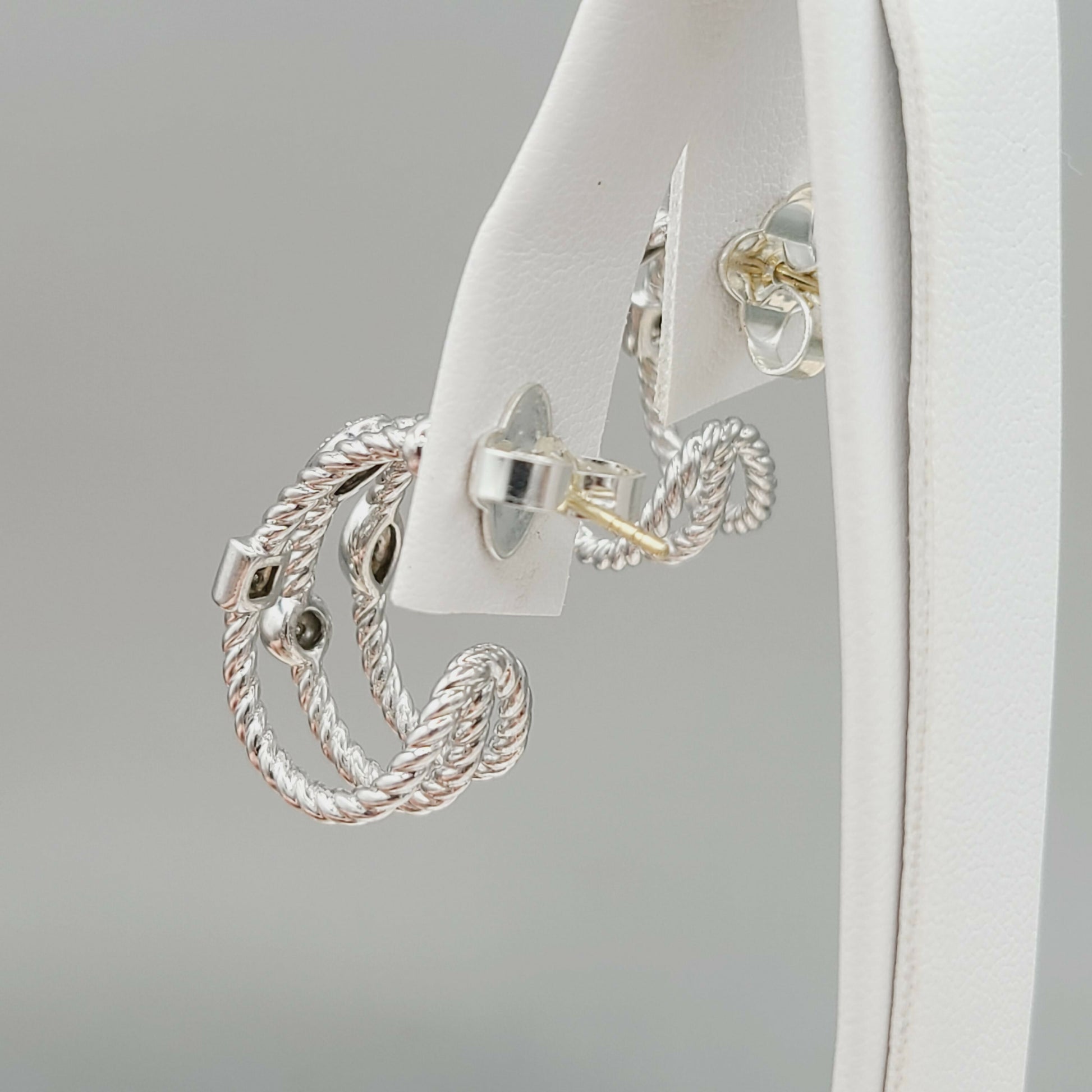 David Yurman Three Row Confetti Earrings With Diamonds