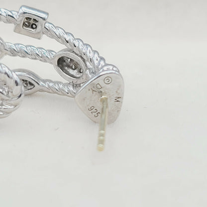 David Yurman Three Row Confetti Earrings With Diamonds