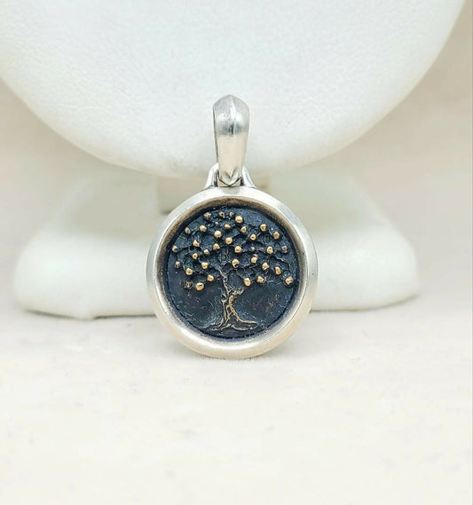 David Yurman Tree of Life Amulet Bronze & Sterling Silver | AYW Luxury