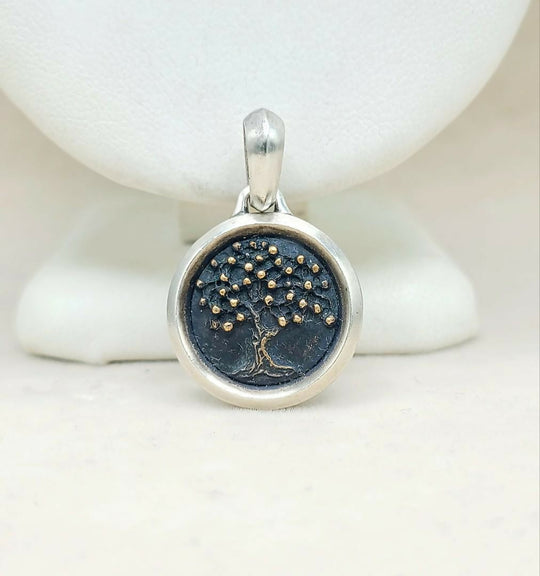 David Yurman Tree of Life Amulet Bronze & Sterling Silver | AYW Luxury