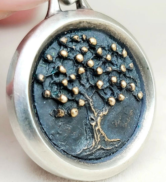 David Yurman Tree of Life Amulet Bronze & Sterling Silver | AYW Luxury