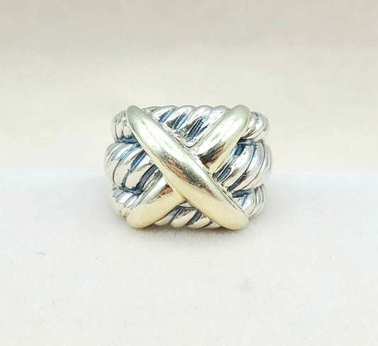 David Yurman Triple Cable Gold X Wide Ring