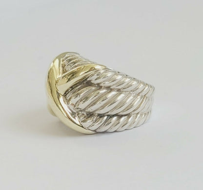 David Yurman Triple Cable Gold X Wide Ring
