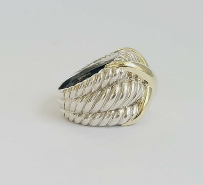 David Yurman Triple Cable Gold X Wide Ring
