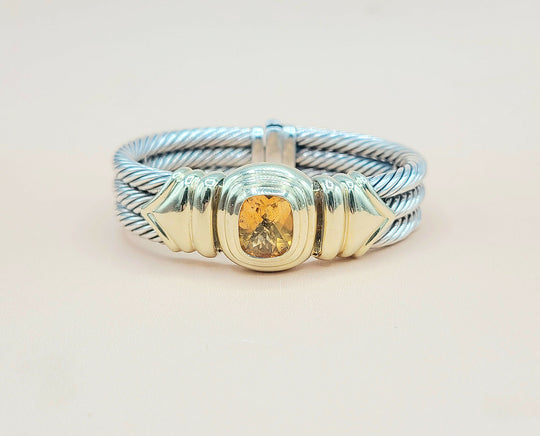  David Yurman Triple Cable Renaissance Citrine Gold Bracelet