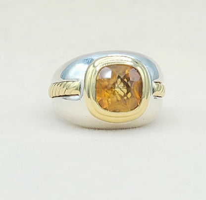David Yurman Vintage Renaissance Citrine Ring With Gold