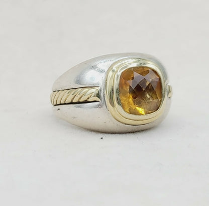 David Yurman Vintage Renaissance Citrine Ring With Gold