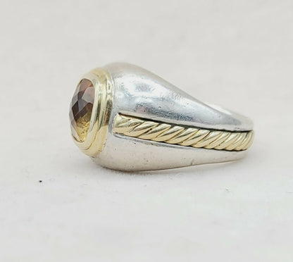 David Yurman Vintage Renaissance Citrine Ring With Gold