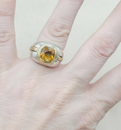 David Yurman Vintage Renaissance Citrine Ring With Gold