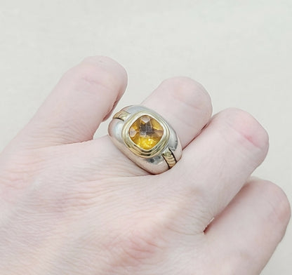 David Yurman Vintage Renaissance Citrine Ring With Gold