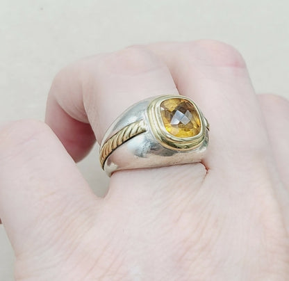 David Yurman Vintage Renaissance Citrine Ring With Gold