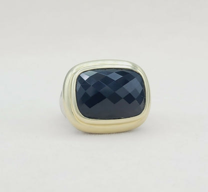 David Yurman Waverly Black Onyx Ring With Gold