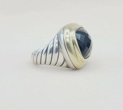 David Yurman Waverly Black Onyx Ring With Gold
