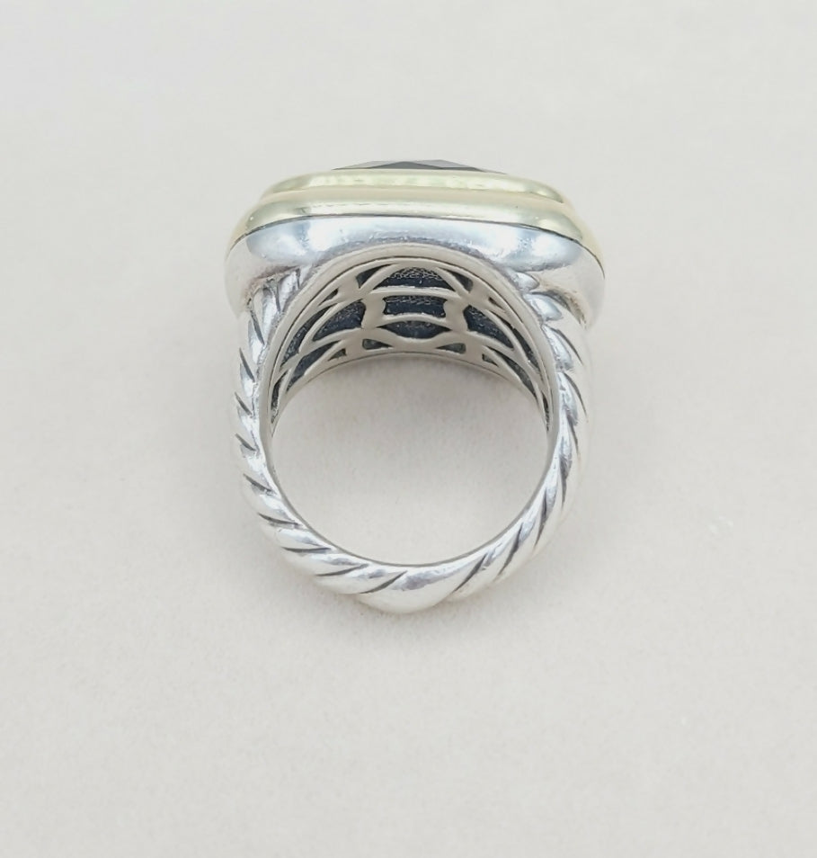 David Yurman Waverly Black Onyx Ring With Gold
