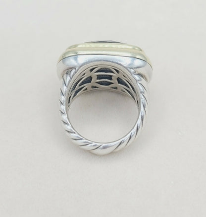 David Yurman Waverly Black Onyx Ring With Gold