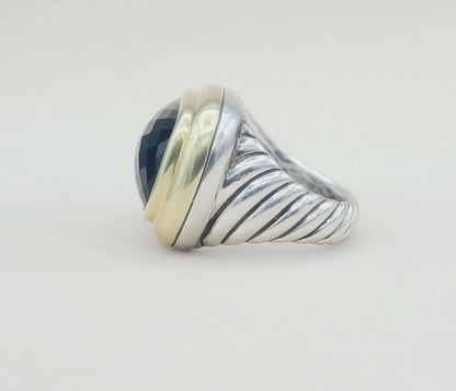 David Yurman Waverly Black Onyx Ring With Gold