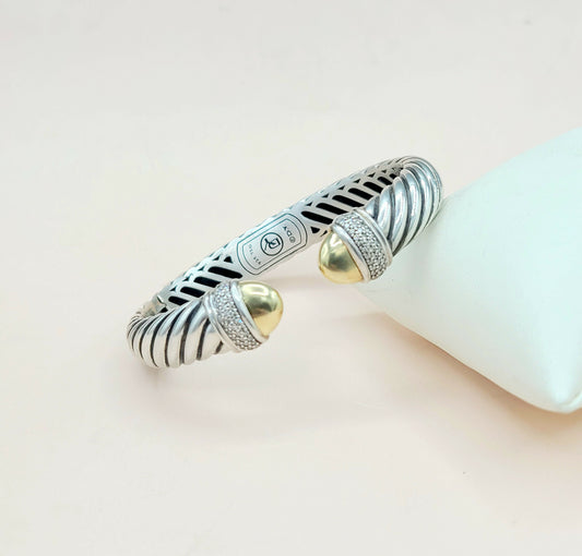 David Yurman Waverly Bracelet With Diamonds and Gold
