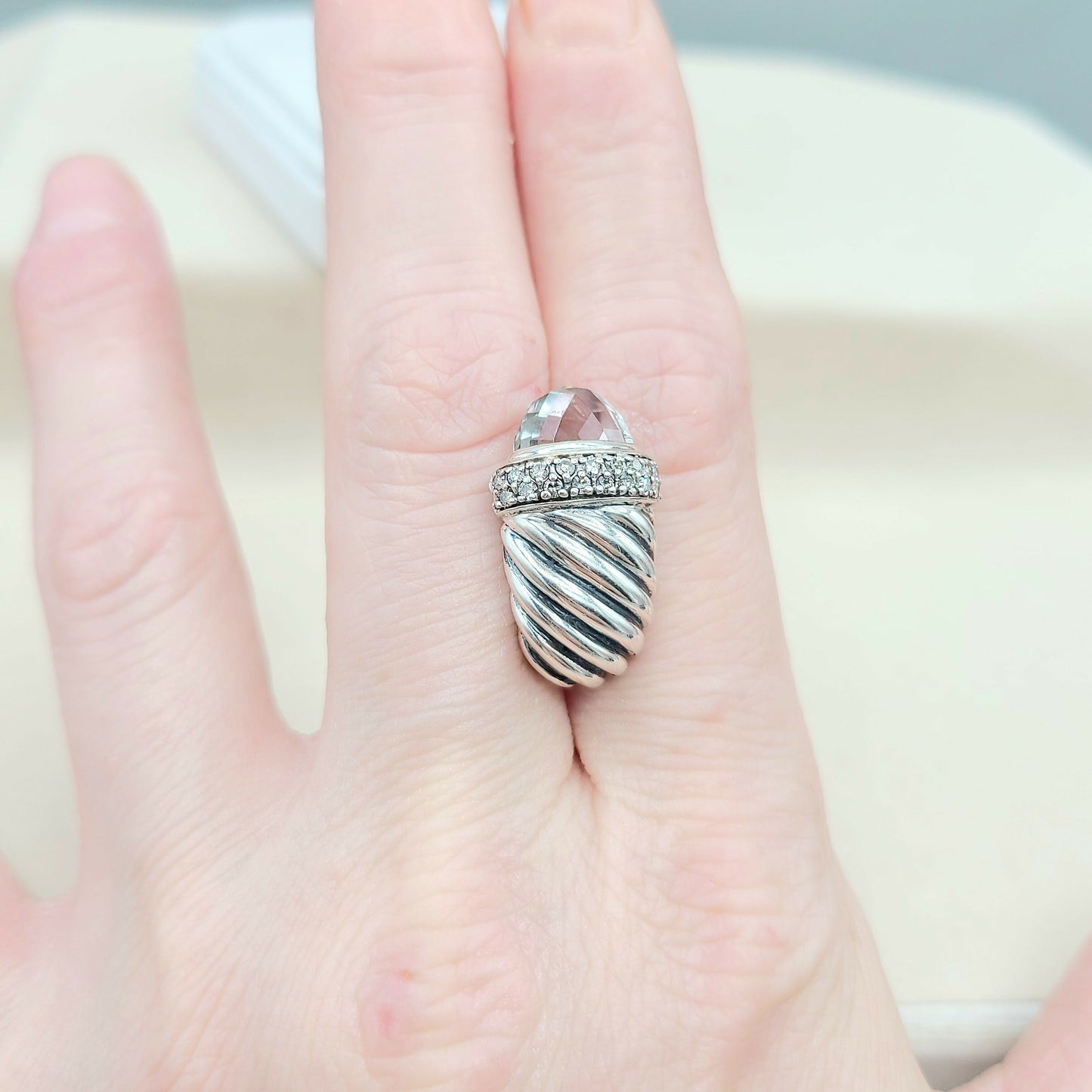 David Yurman Waverly Earrings With Prasiolite And Diamonds