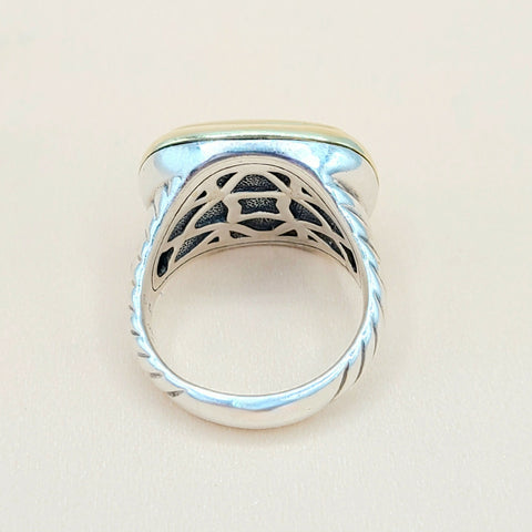  David Yurman Waverly Silver Diamond Gold Ring