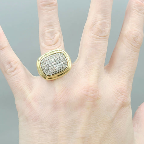  David Yurman Waverly Silver Diamond Gold Ring