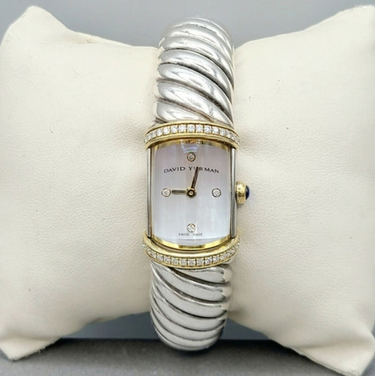 David Yurman Waverly Watch With Diamonds And Gold